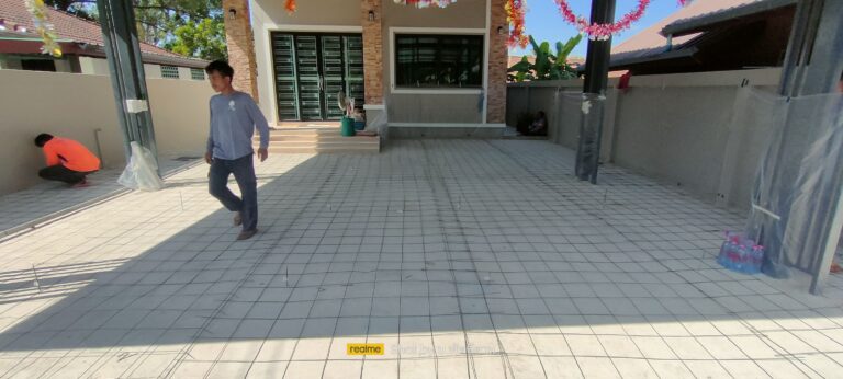 ลายแอสล่า จ.อุบลราชธานี รหัสสีDD3พื้นที่ 197 ตารางเมตร เททับพื้นปูนเดิม